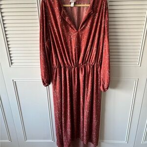 Ava & Viv Rust Red Long Sleeve Dress